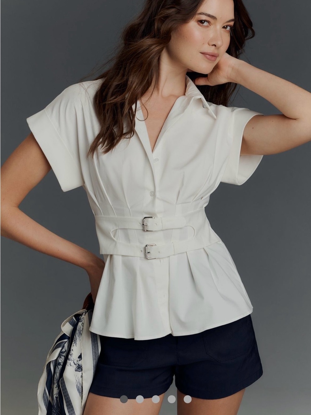 The Tobie Pleated Blouse by Exquise: Double-Buckle Edition